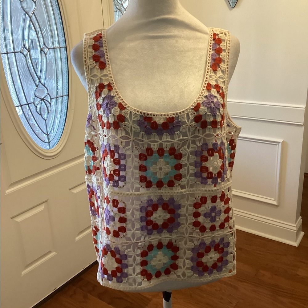 Diva Multicolor Crochet Tank Top